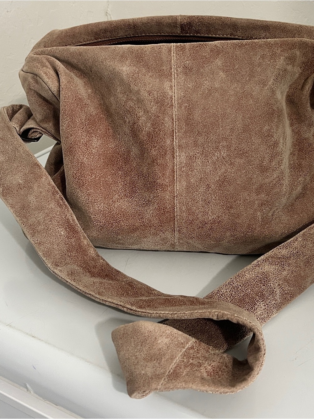 Free People Taupe Suede Shoulder Bag